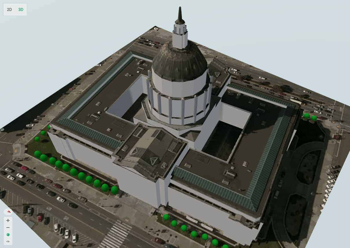 3D Model of San Francisco City Hall created in Aurora.