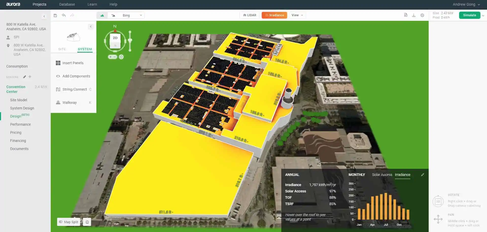 Aurora's Solar Design for Anaheim Convention Center