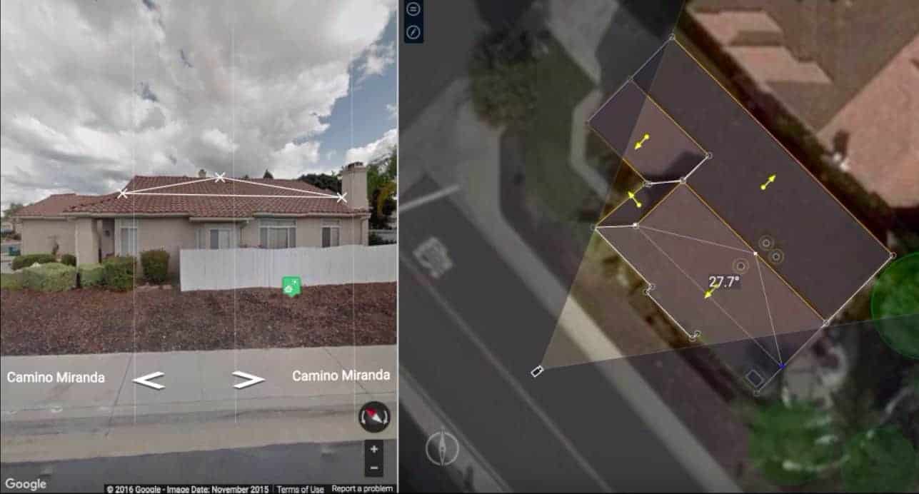 Aurora’s 3-D Metric Estimation tool lets solar designers take site measurements using aerial and streetview imagery