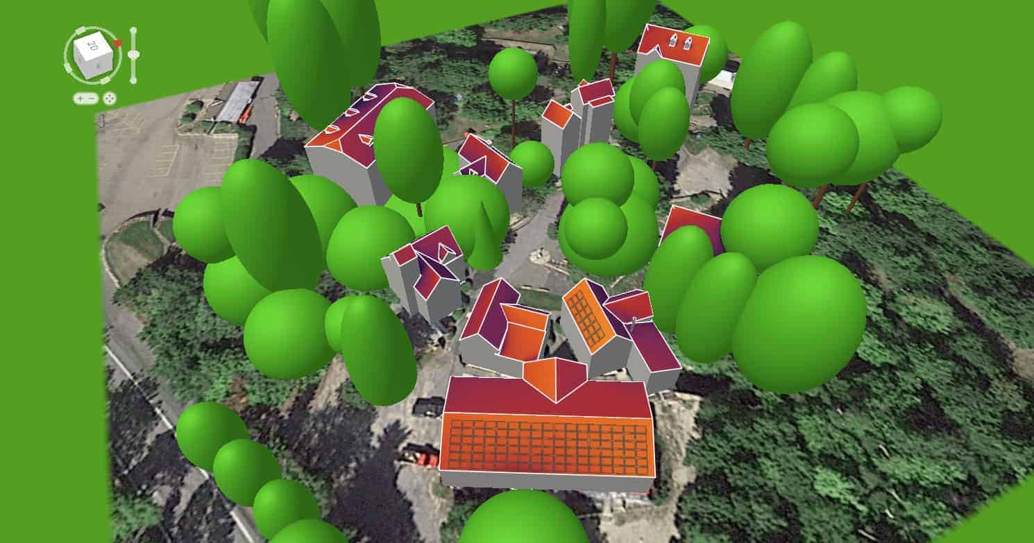 A site model for Santa’s Workshop, North Pole, New York created in Aurora Solar software. 