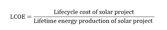 LCOE basic equation